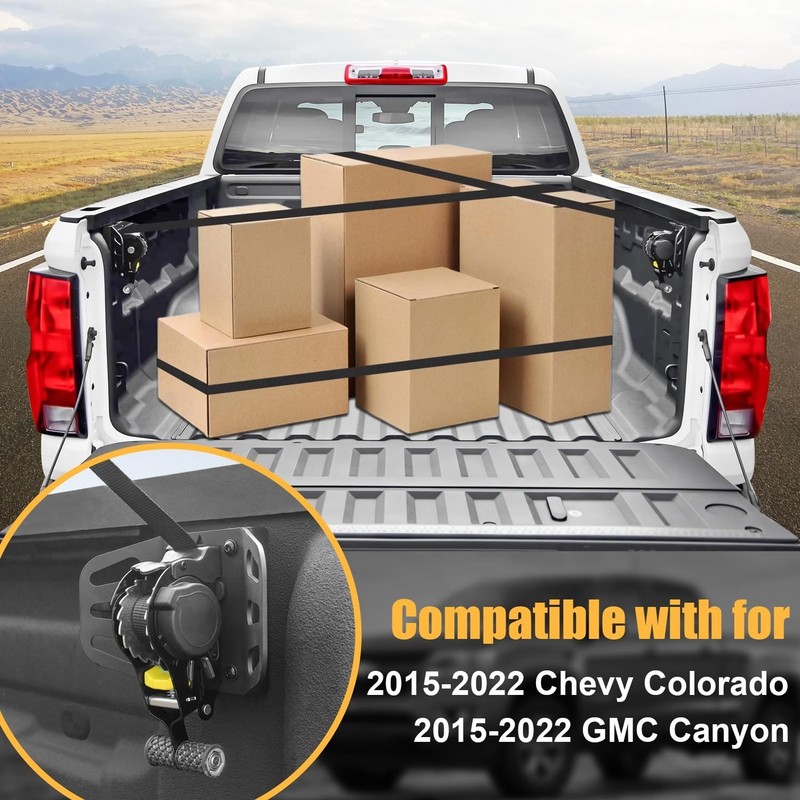 Retractable Ratchet Tie Down Straps Compatible with for 2015-2022 Chevy Color... gallery