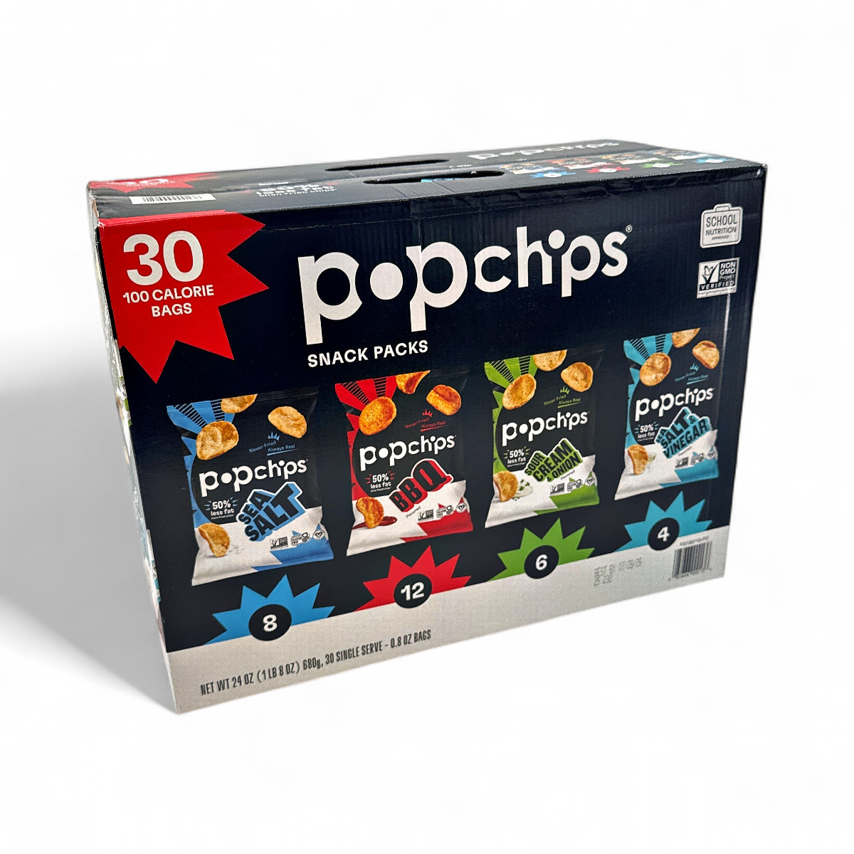 Popchips Variety Pack Chips Snack Packs 0.8 oz - 30 Pack gallery