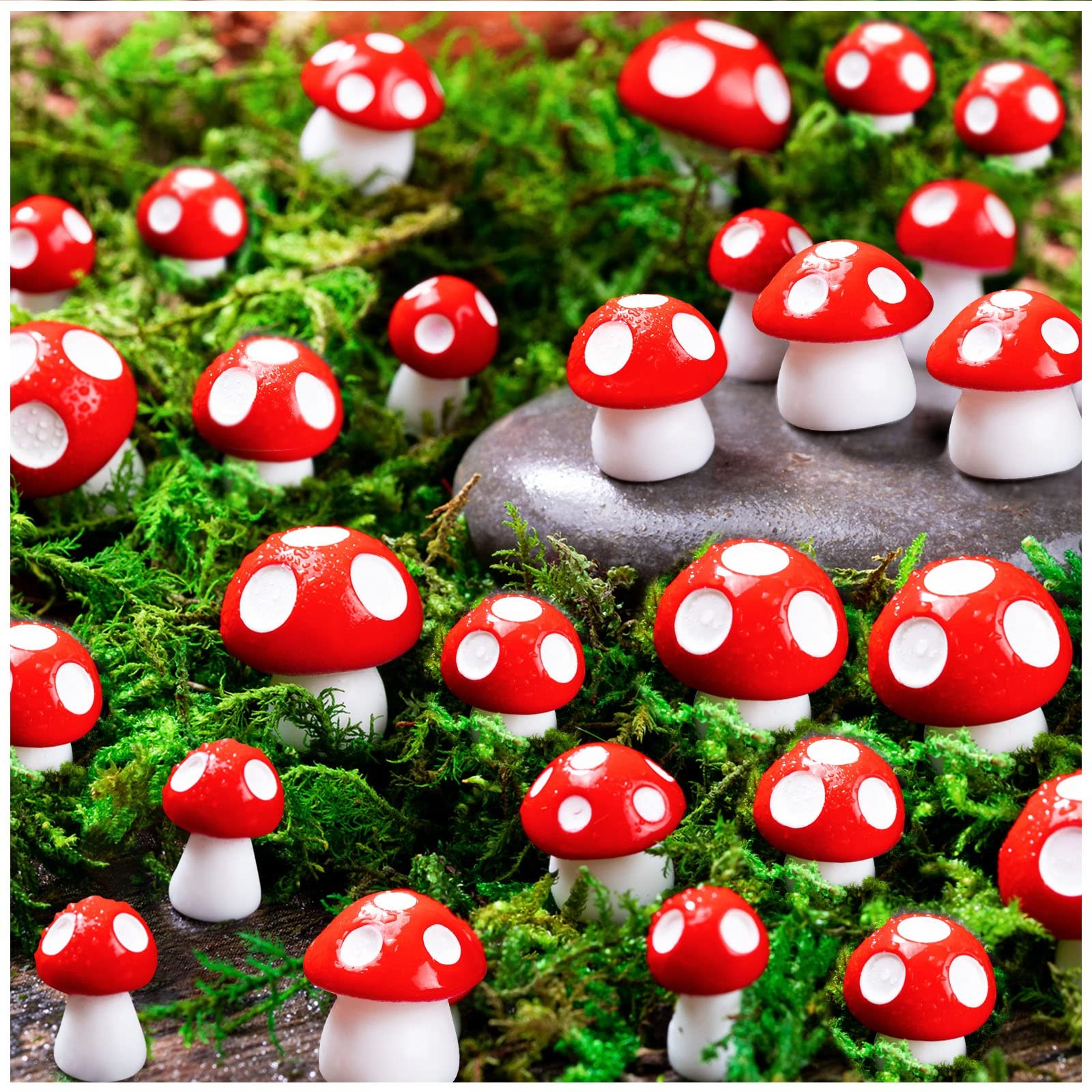 60pcs Mini Resin Mushrooms Tiny Fairy Garden Micro Landscape Craft Decorations gallery