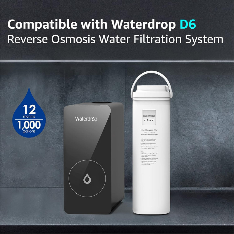 D6RF Filter, Replacement for D6 Tankless Reverse Osmosis System, 1-Year Lifetime gallery