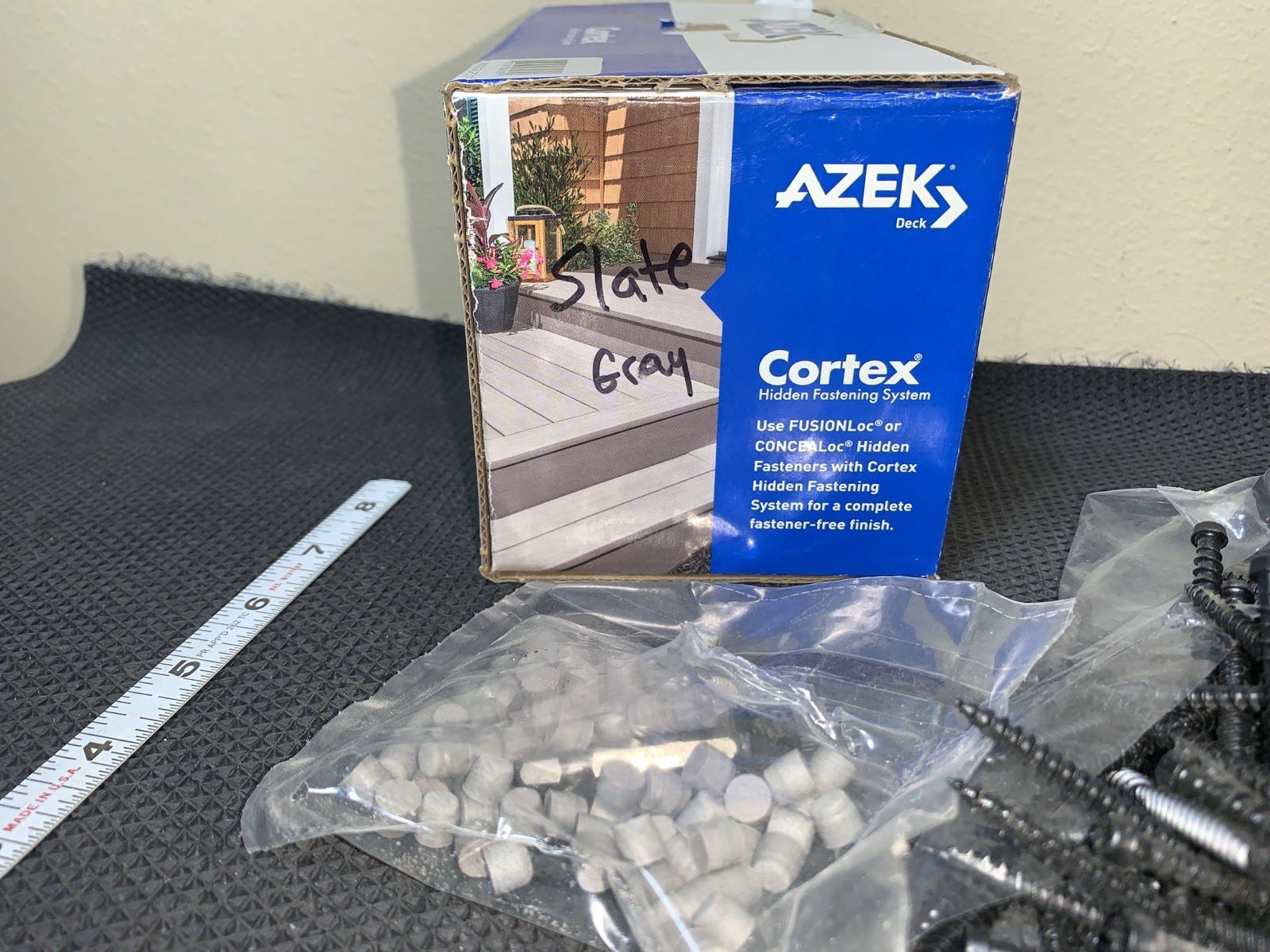 275 deck screws Azek cortex Hidden CTX100SFSG Torx drive Fusionloc slate gray gallery