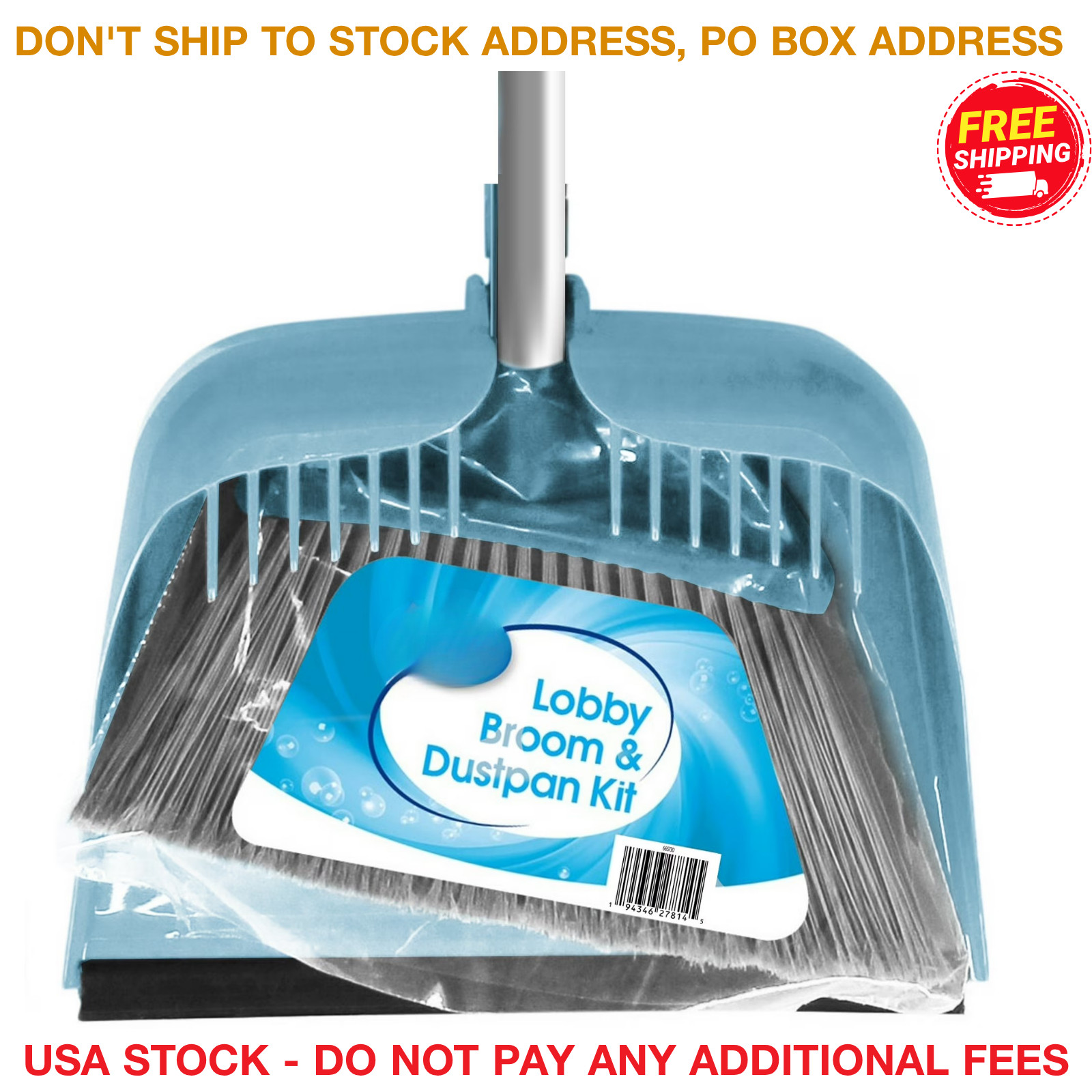 Lobby Broom and Dustpan Set Long Handle Upright Standing Kitchen Sweeper Combo gallery