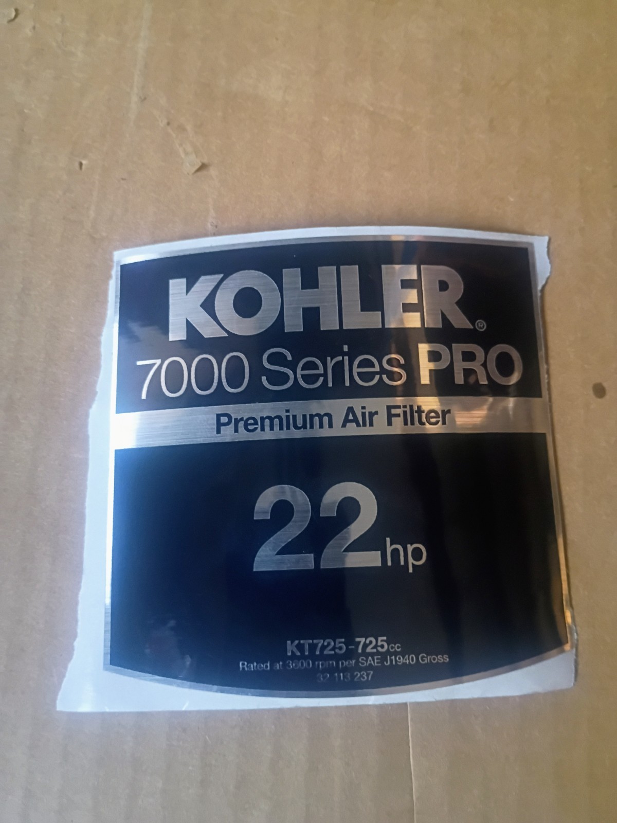 Genuine Kohler 32 113 237-S Engine Label OEM New 7000 Series KT725 22HP PRO gallery