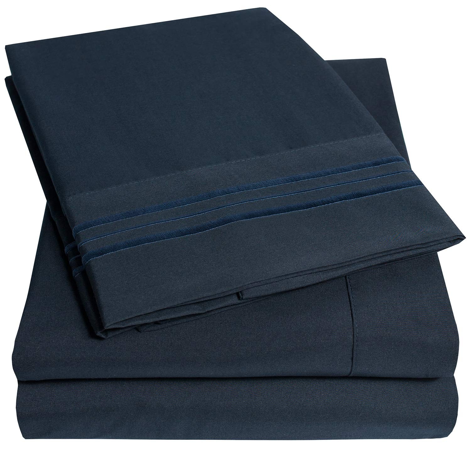 1500 Supreme Collection RV Short Queen Sheets Set, Navy Blue - Short Queen Bed S gallery