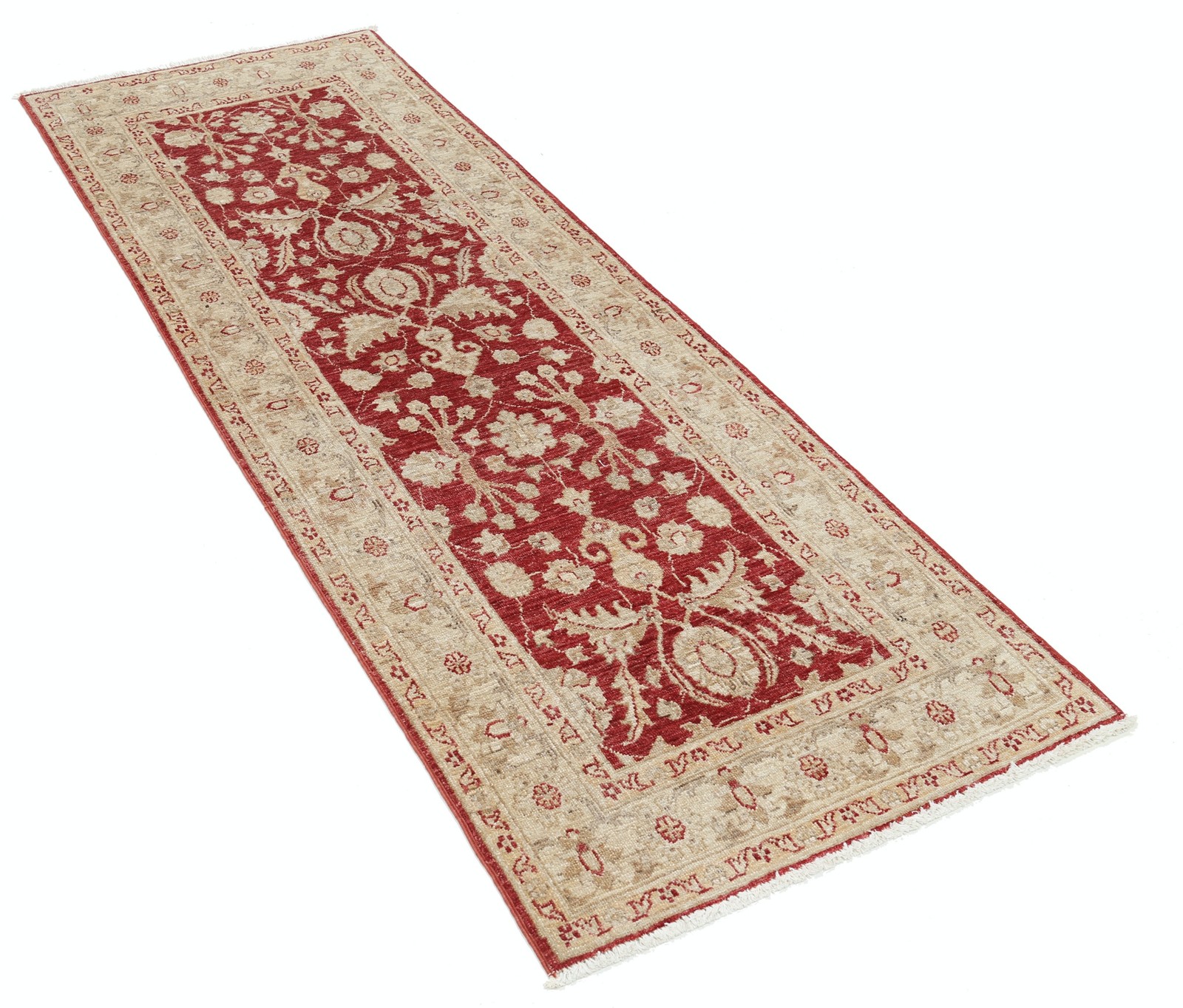 2.6x7 ft Red Hallway Runner Rug. Hand Knotted Oushak Runner Rug for Corridor gallery