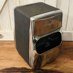 Napkin Holder Diner Double-Sided Black Chrome Metal Vintage Wiscofold USA