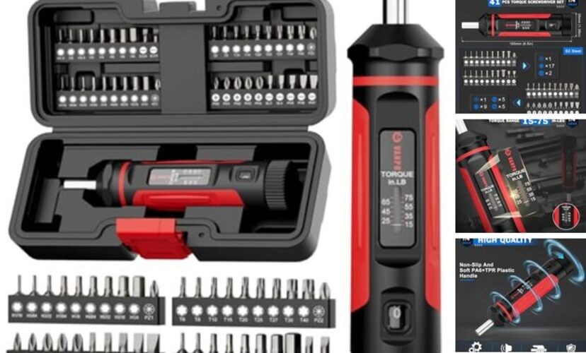 Torque Screwdriver Torque Screw Driver Wrench Driver Set, 1/4'' 15-75In-lb gallery