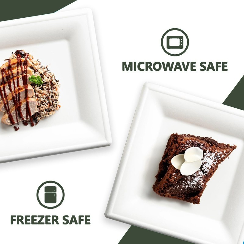 FPN Disposable Plates Square for Party Eco-Friendly Microwave-safe : 6"|8"|10" gallery