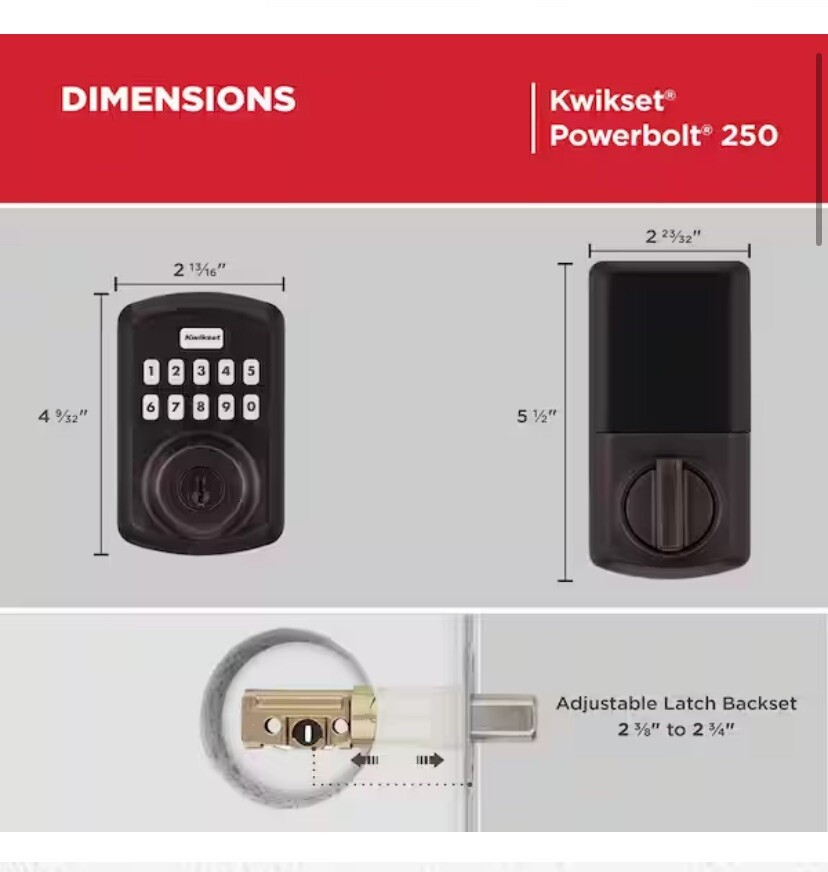 Kwikset Powerbolt 250 10-Button Keypad Venetian Bronze Transitional Deadbolt 🆕 gallery