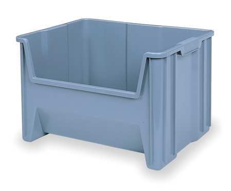 Akro-Mils 13017Grey 75 Lb Hang & Stack Storage Bin, Plastic, 19 7/8 In W, 12 gallery