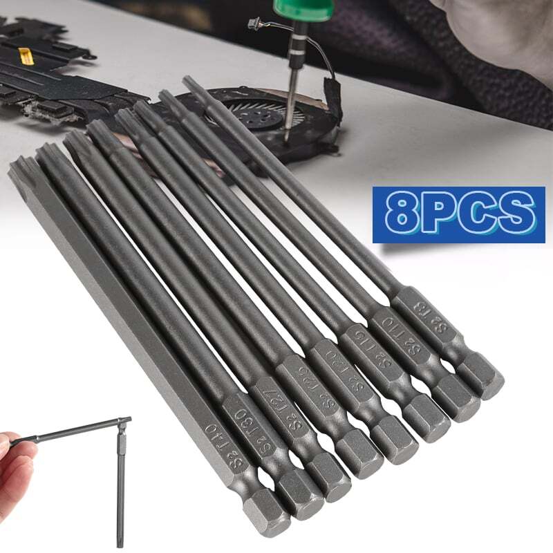 8pcs Long Torx Security Head Screwdriver Drill Set 1/4 Inch Hex Shank T8-T40 gallery
