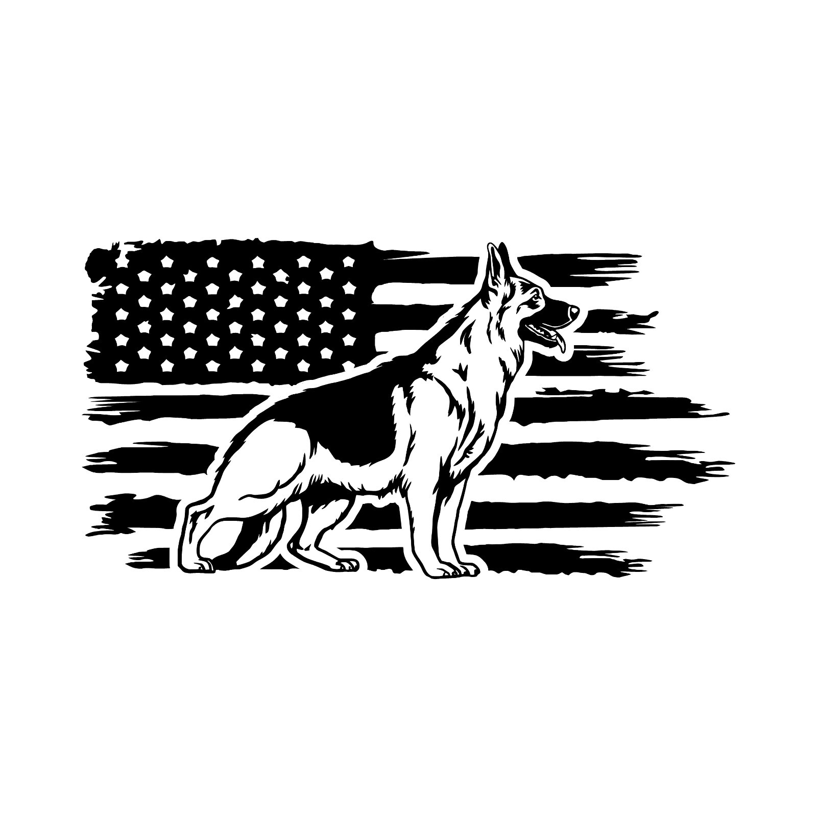 Distressed American Flag German Shepherd Dog Puppy USA Patriot Decal Sticker #5 gallery