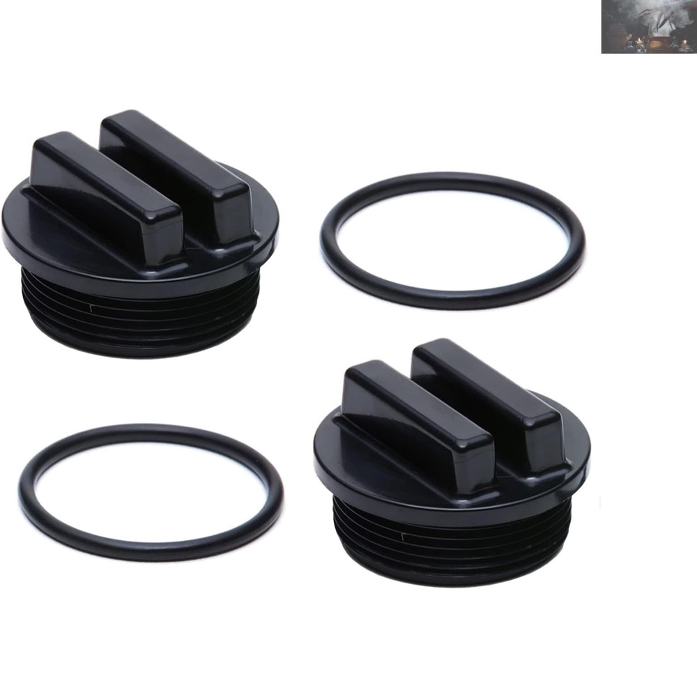 Black 1.5” Threaded Pool Filter Drain Plug - Ideal for Winter Protection