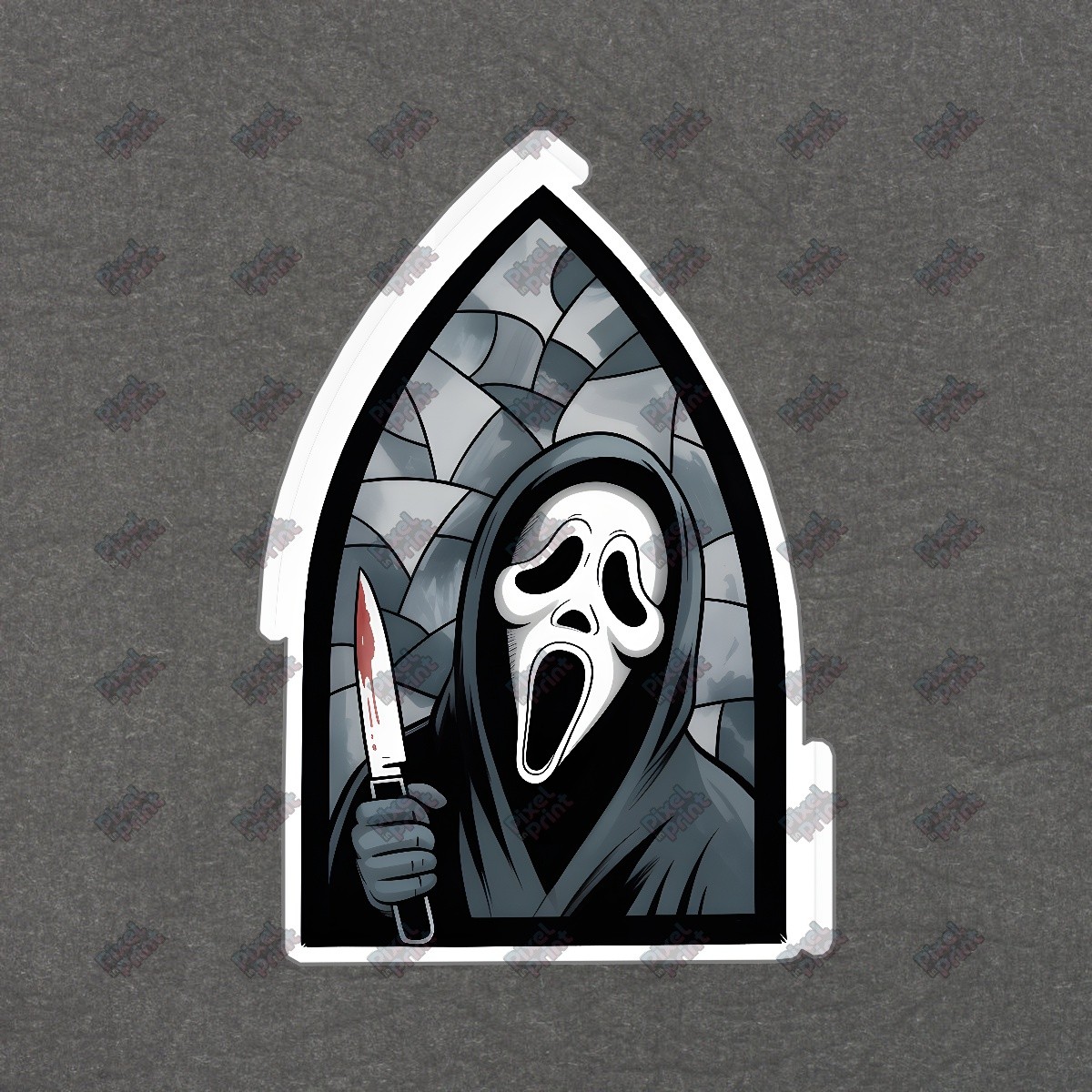 Ghost Face Sticker Scream Movie Inspired Horror Art Dark Cloaked #8982 gallery