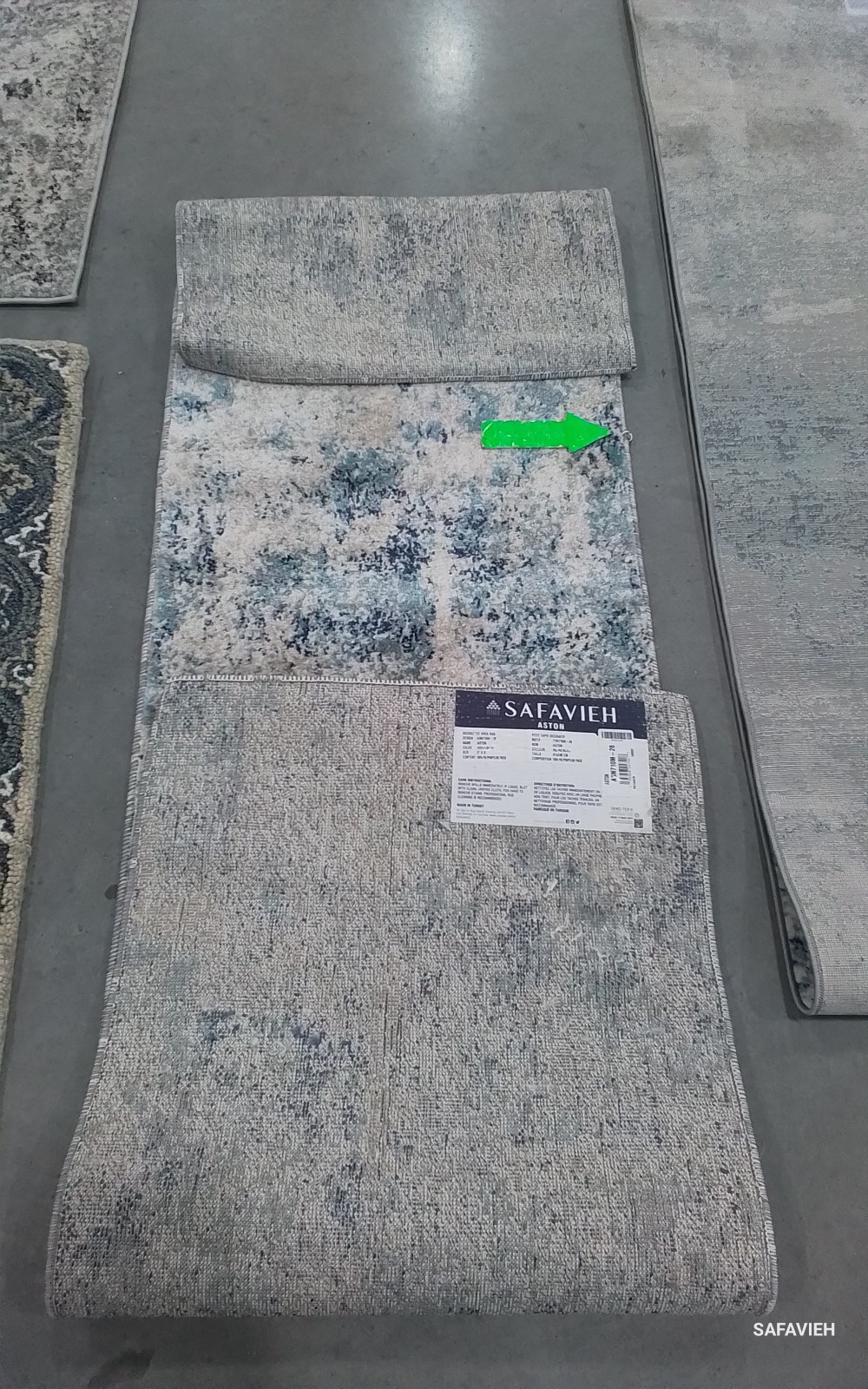 IVORY / BLUE 2'-0" x 8'-0" Damaged Rug, Reduced Price 1172776760 ASN710M-28 gallery