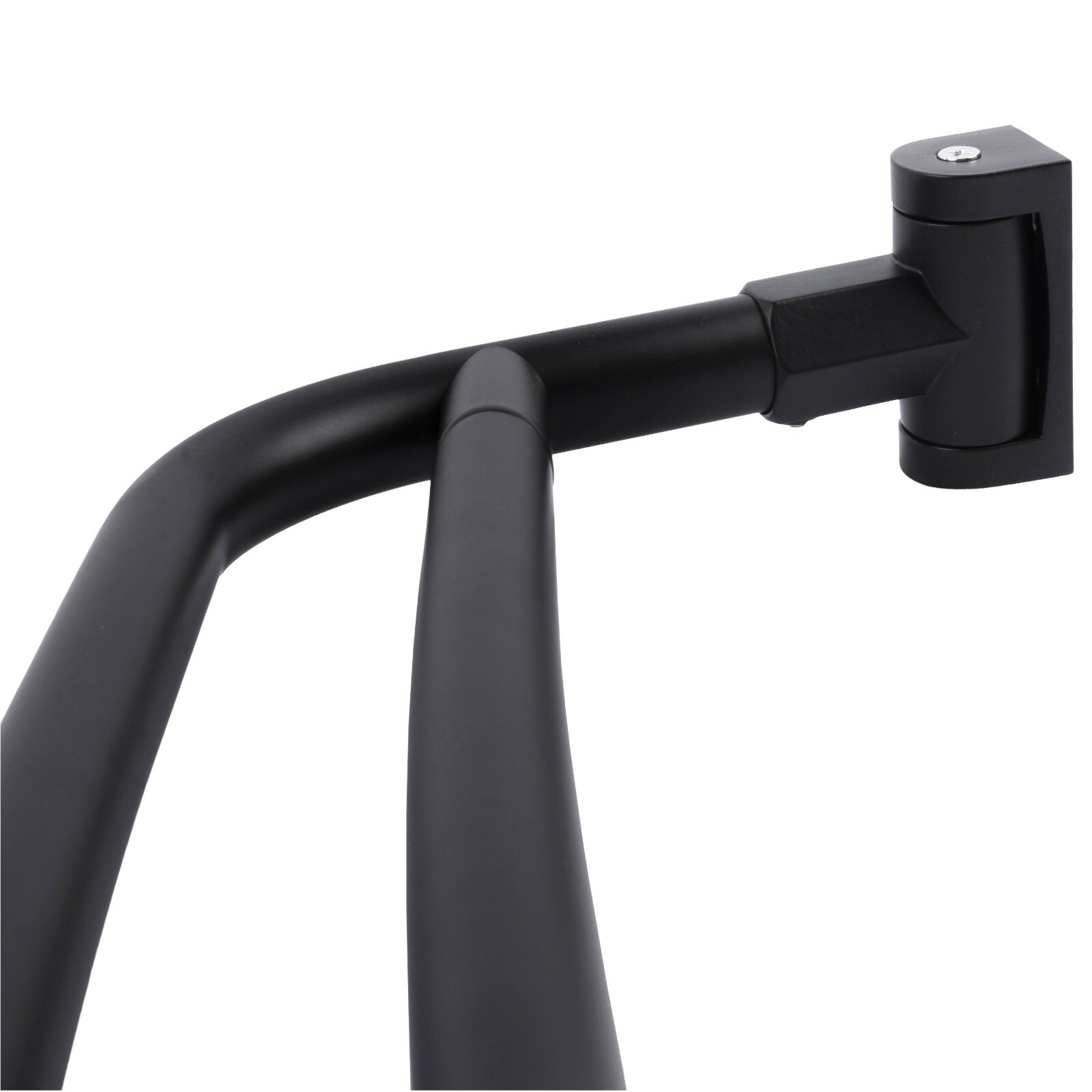 Double Curved Shower Rod Adjustable from 44 in. to 70 in. - Matte Black Finish gallery