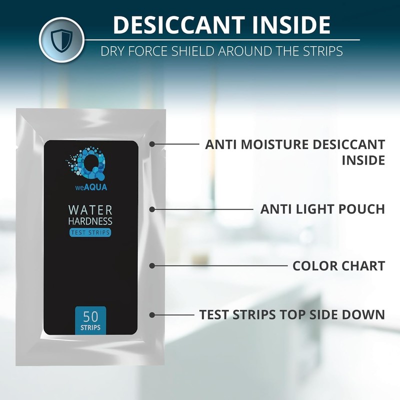 WeAQUA Water Hardness Test Kit - DoubleCheck 50 Strips - Hard gallery