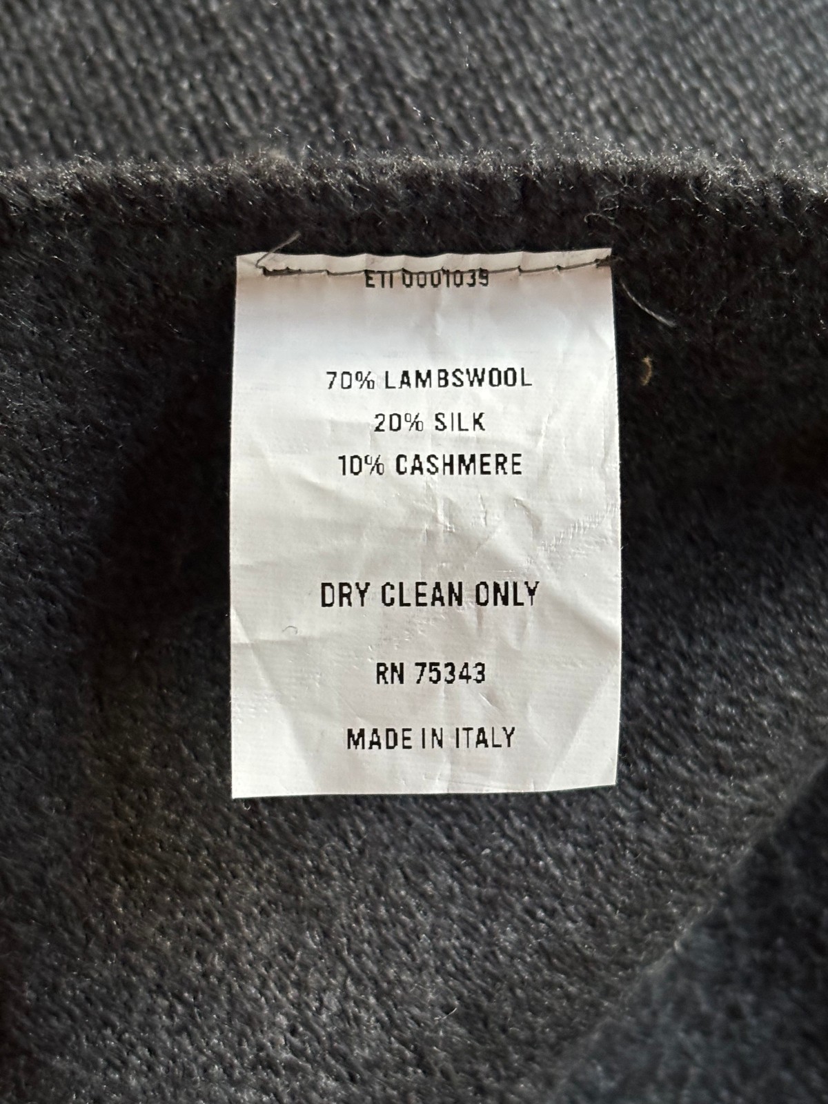 NEW GABLE 1957 BLACK Lambswool/Cashmere/Silk Blend Throw 51” x 73” (FRINGE END) gallery