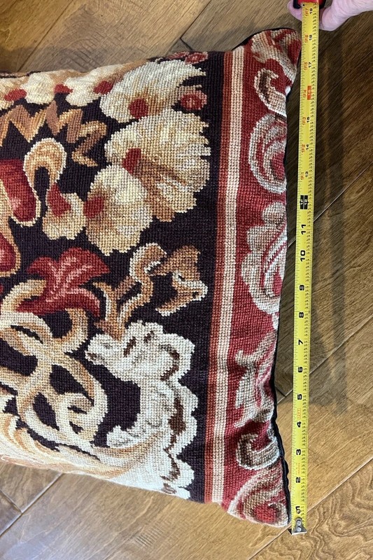VTG Wool Handmade Petit Point Throw Pillow 18 X 18 Palazzo Multicolor gallery