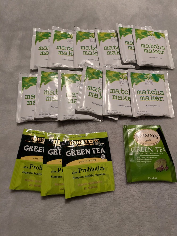 Green tea Bundle. Good Earth Matcha Maker, Bigelow Ginger Green Tea, Twinings