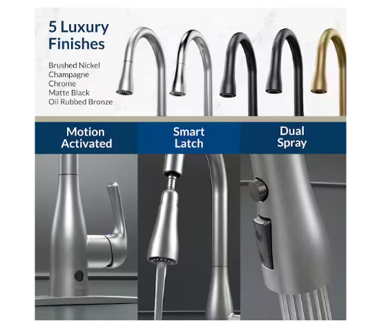 FLOW Single-Handle Pull-Down Sprayer Kitchen Faucet in Champagne Gold gallery