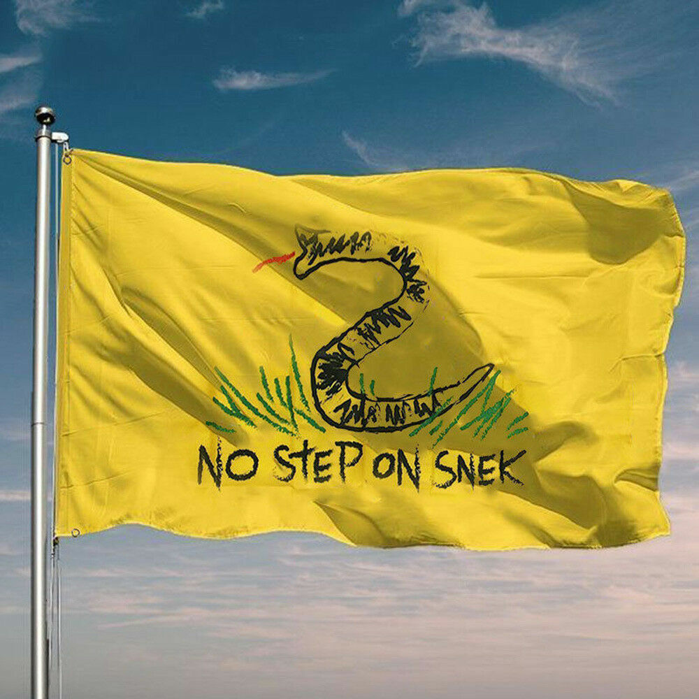 No Step On Snek Letter Flag Creative Funny 3x5 Feet Yellow Banner Flag Cloth A gallery