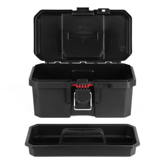 Hyper Tough 13-Inch Toolbox – Heavy-Duty Resin Storage with Padlock Security gallery
