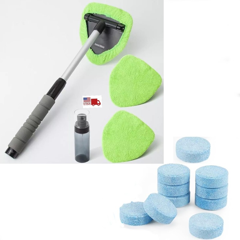Windshield Cleaning Tool Kit Car Window Glass Wiper Cleaner Brush Pad Extendable gallery