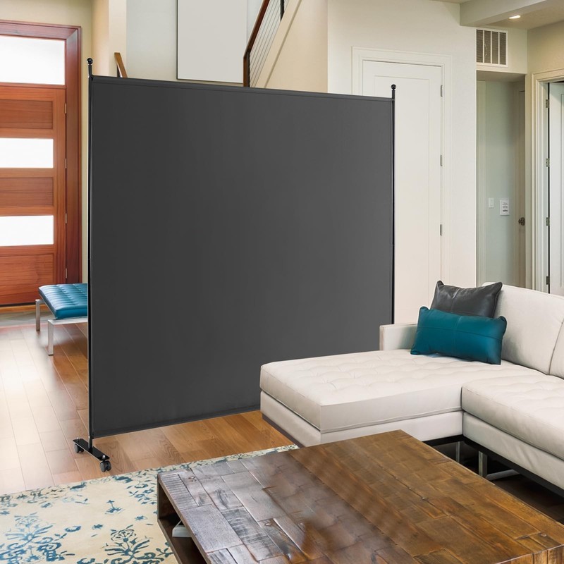 Room Divider Large Single Panel, 73''W x 73''H Privacy Screen with Lockable W... gallery