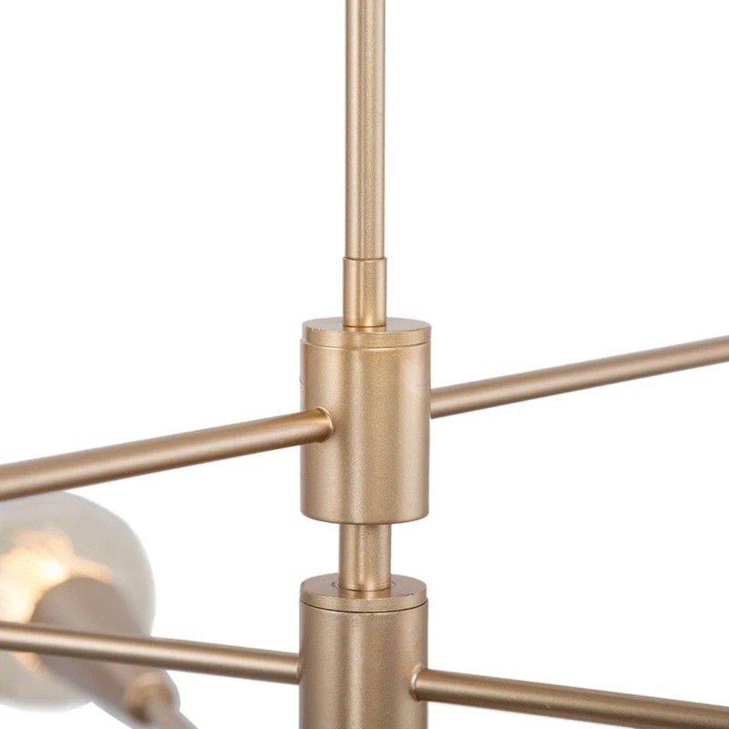 Uolfin Transitional Dining Room Chandelier 31 in. Modern Sputnik 6-Light Brass gallery