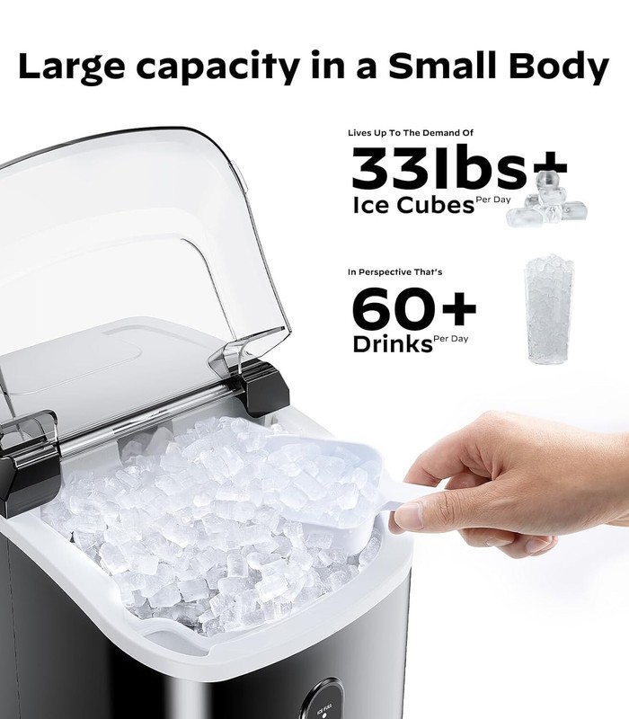 Self-Cleaning Nugget Ice Machine - 6 Minute Ice Production, Portable & Easy gallery