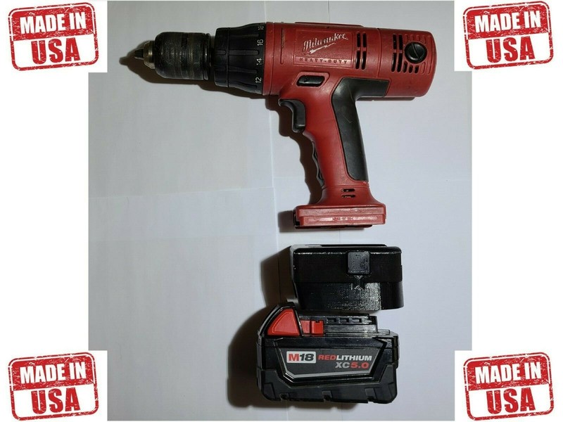 Milwaukee M18 Lithium battery to V18 Nicad tool adapter gallery