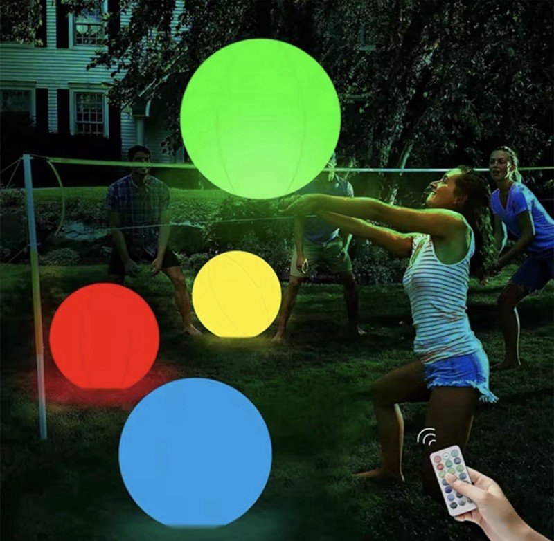 6 PACK LED Inflatable Pool Floating Balls Glow Waterproof Beach Party Lights gallery