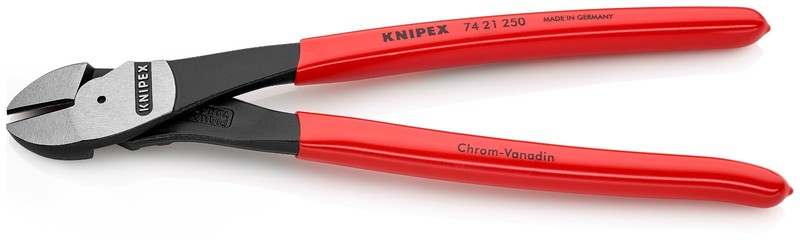 KNIPEX 74 21 250 10" High Leverage 12° Angled Diagonal Cutters gallery