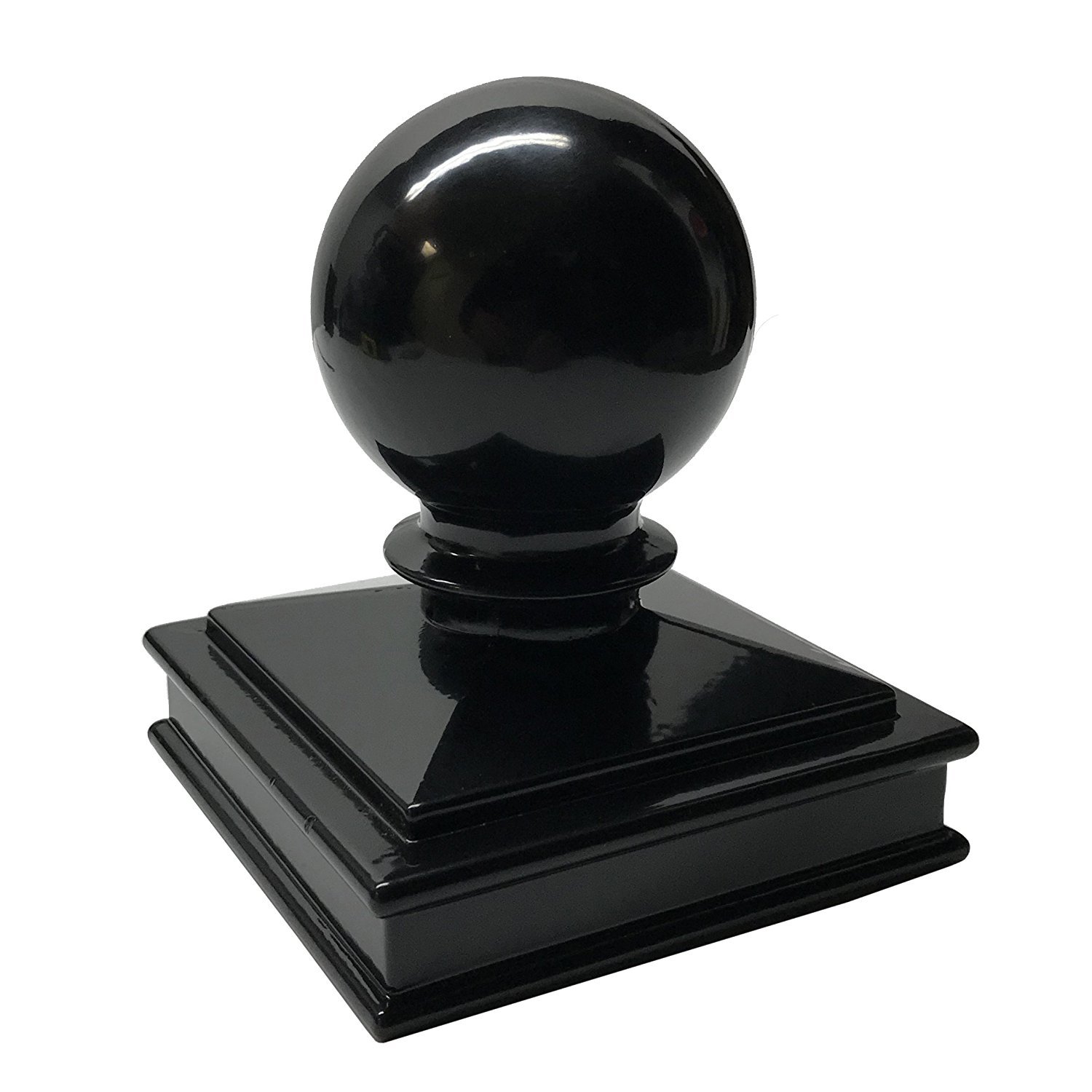 3" x 3" Decorex Hardware Aluminium Ball Top Post Cap for Metal Posts - Black gallery