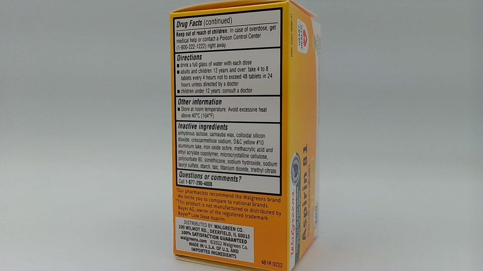 Aspirin 81 mg low dose enteric-coated tablets, 300 count- EXP: 07/2028 gallery