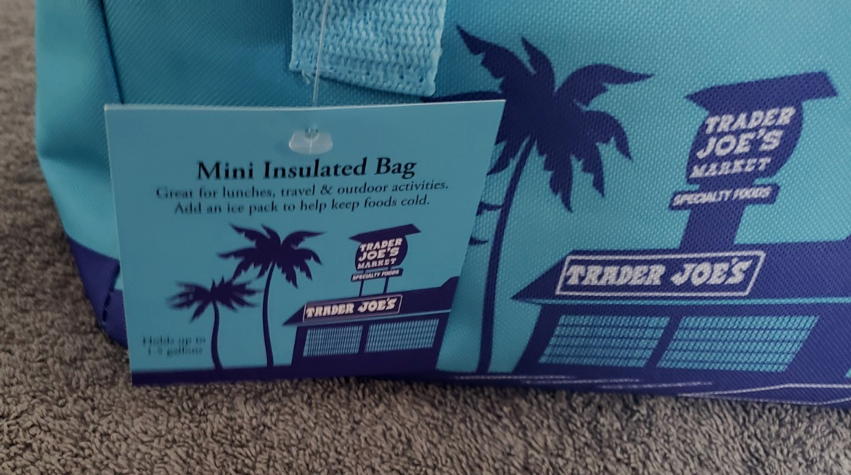 Trader Joe’s Mini Insulated Bag Light Blue with Pink Zipper, Summer 2026 Release gallery