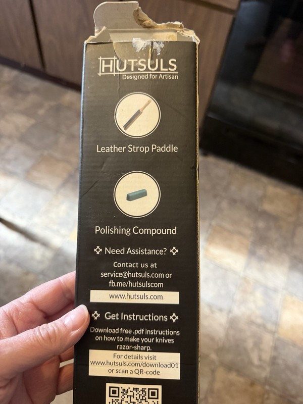 Double-Sided Leather Strop Paddle Kit with Handle Honing Tool READ gallery