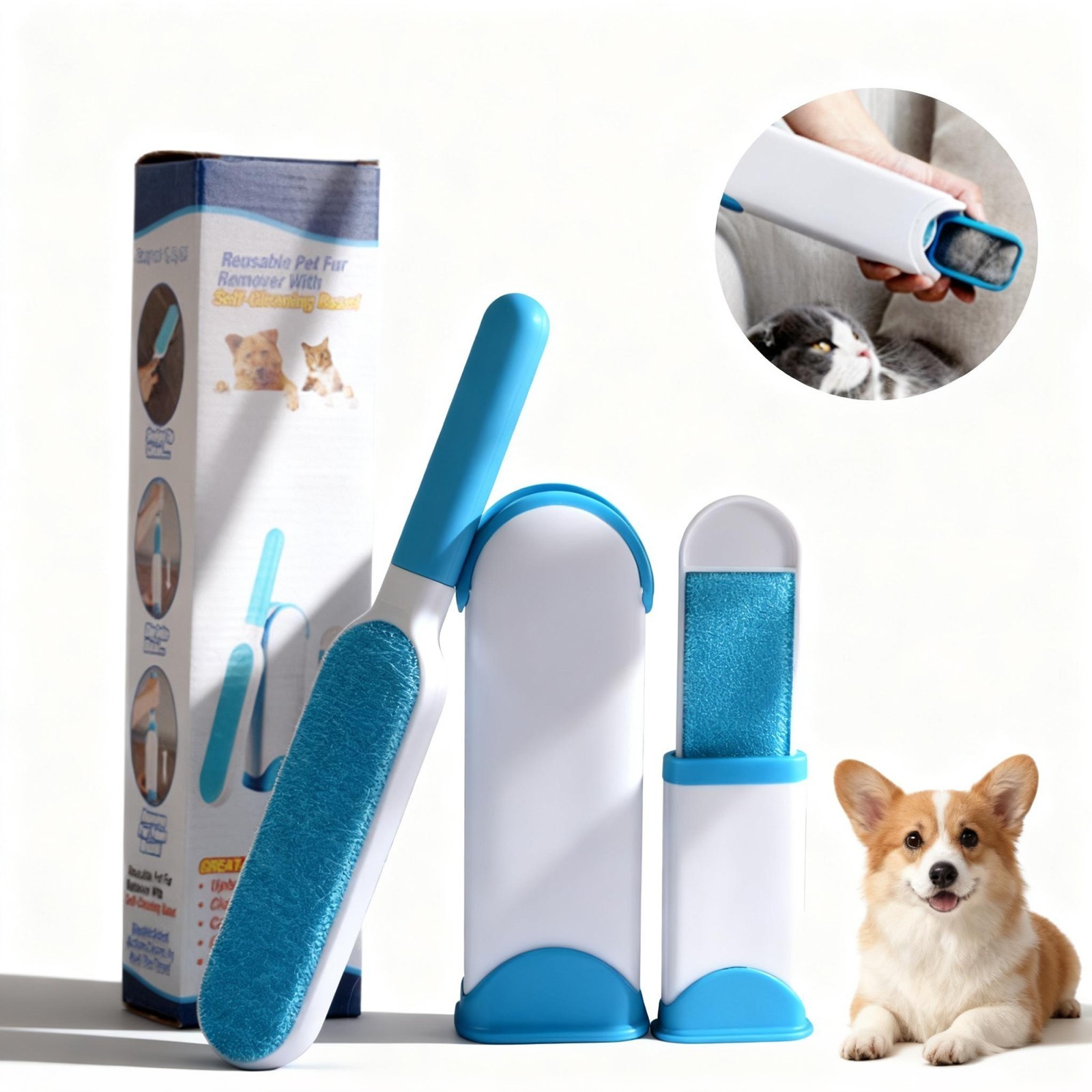 Reusable Double-Sided Lint Brush - Pet Hair Remover for Dogs Cats gallery