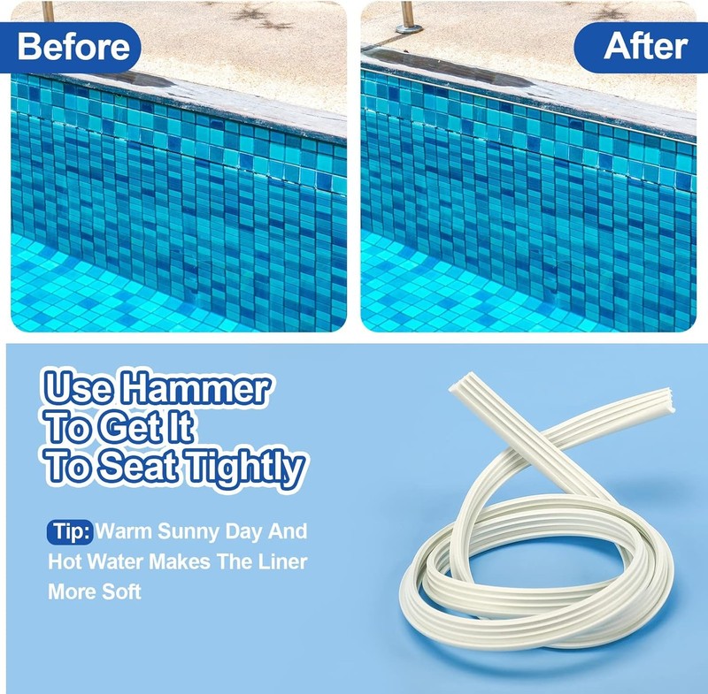 60 ft Swimming Pool Liner Lock Roll Pool Bead Lock White Pool Liner Bead Wedge gallery