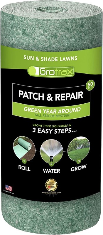 Grotrax Biodegradable Grass Seed Mat, Year Round Green - 50 Sq Ft Quick Fix Roll gallery