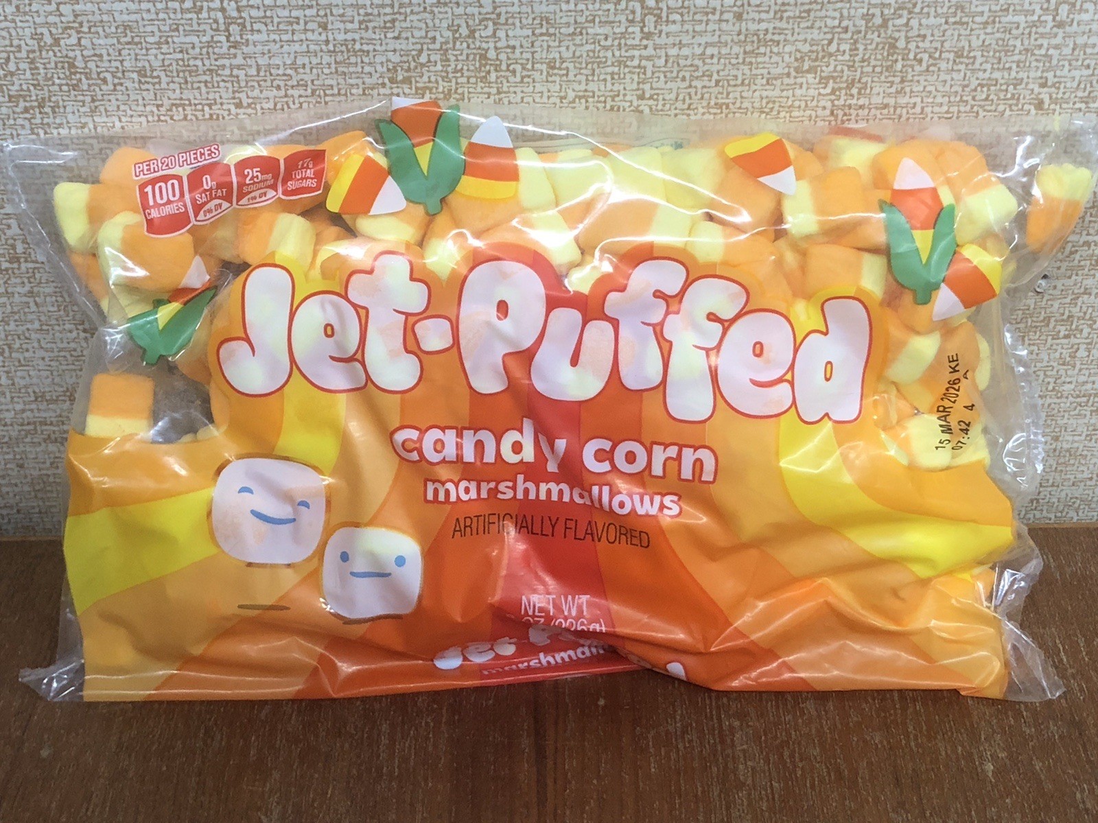Rare New Sealed Jet-Puffed Candy Corn Marshmallows 8oz Bag BB 3/15/26 gallery