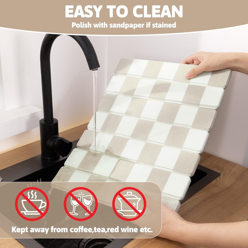 Yamaziot Stone Drying Mat For Kitchen Counter 16X12 Small Foldable Ultra gallery