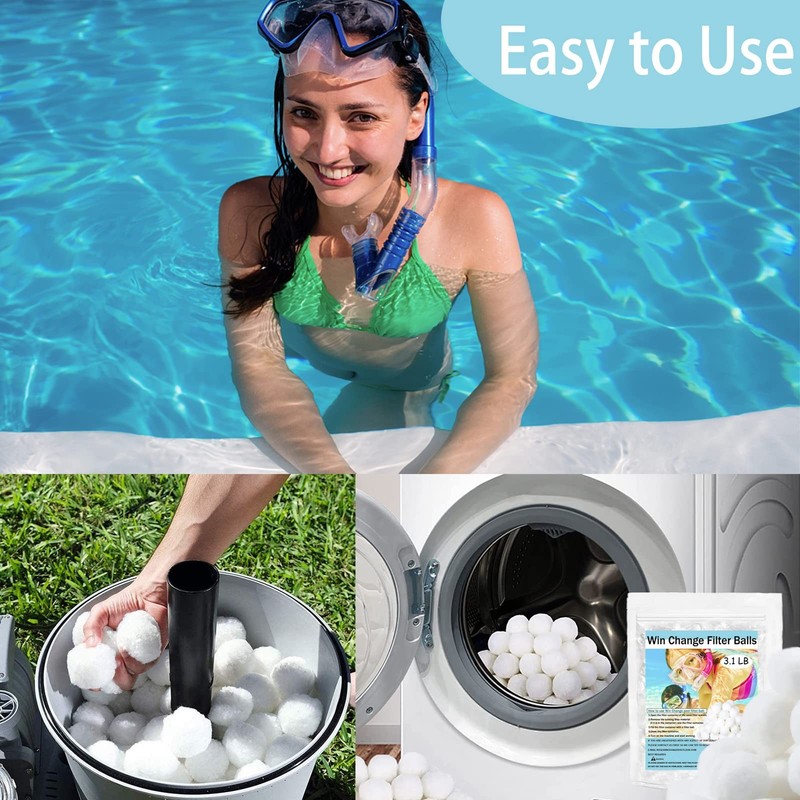 3.1 LB Pool Filter Balls,Filter Balls for Sand Filter Pump for Above Ground P... gallery