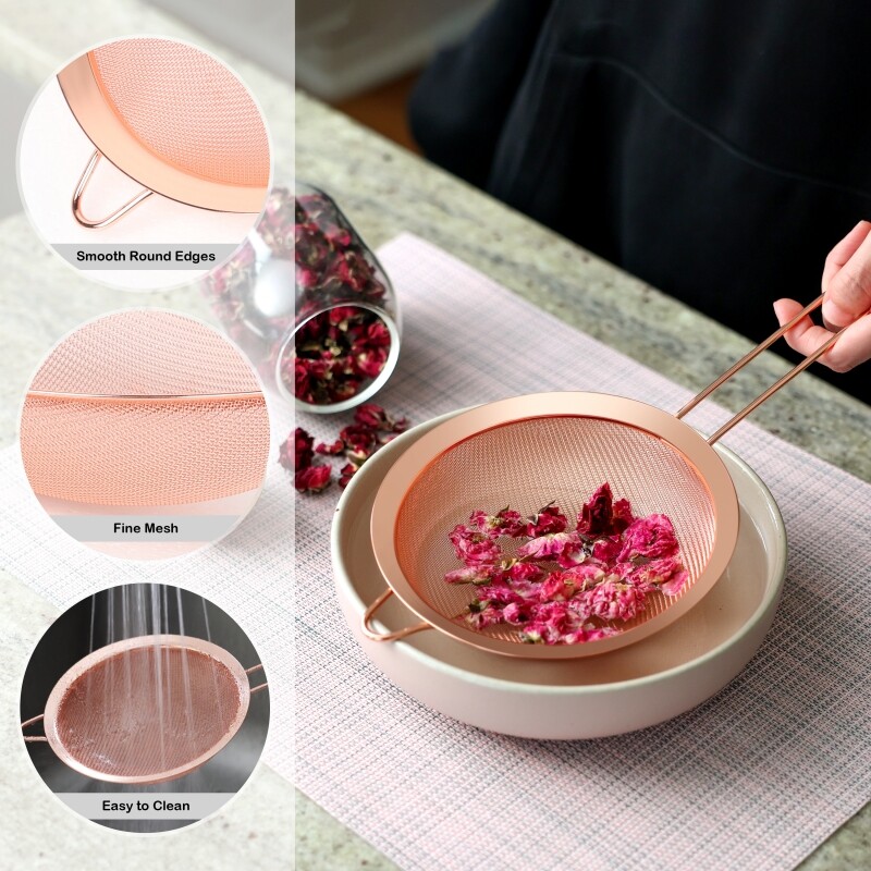 3PCS Kitchen Fine Mesh Strainer Stainless Steel Liquid Colander Sifter Sieve gallery
