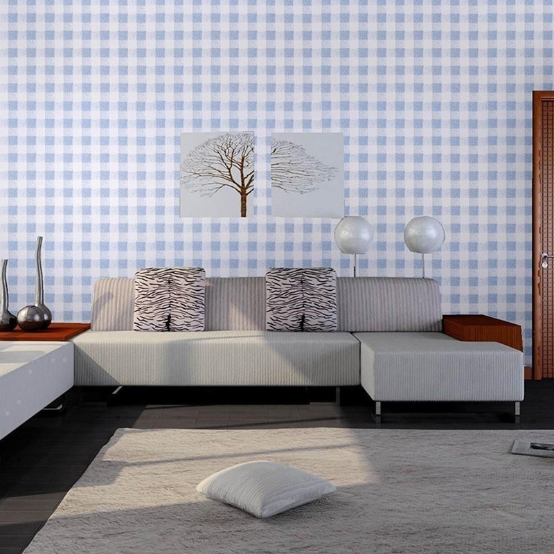 Self Adhesive Vinyl Decorative Blue Gingham Contact Paper Shelf And Drawer Liner gallery