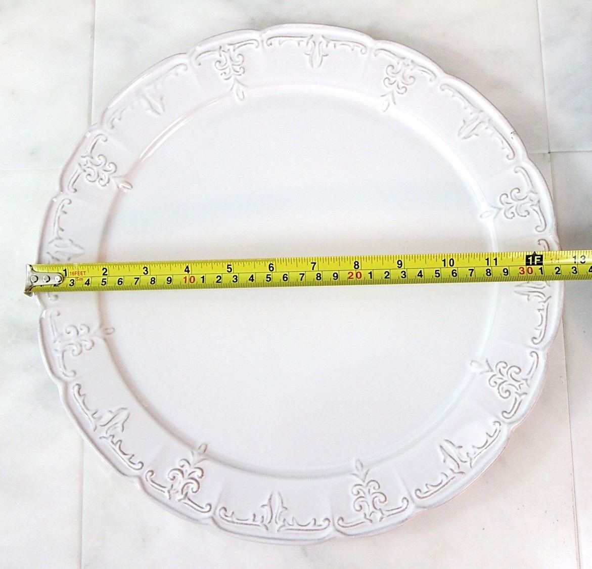 ORNATE SERVING PLATTER STONEWARE DECORATIVE MADE IN PORTUGAL 12 1/2" NEW IN BOX gallery