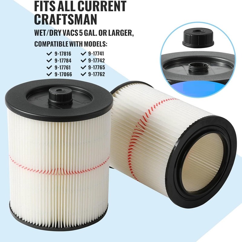 Replacement Shop Vac Filter for Sears Craftsman 5+ 6 8 12 16 gallon. Wet Dry Vac gallery