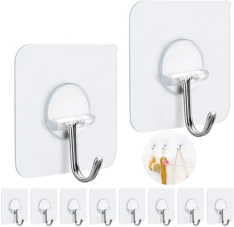 15LB Max Rotatable Adhesive Hooks - Seamless, Waterproof, 10 Pack for Easy Use gallery