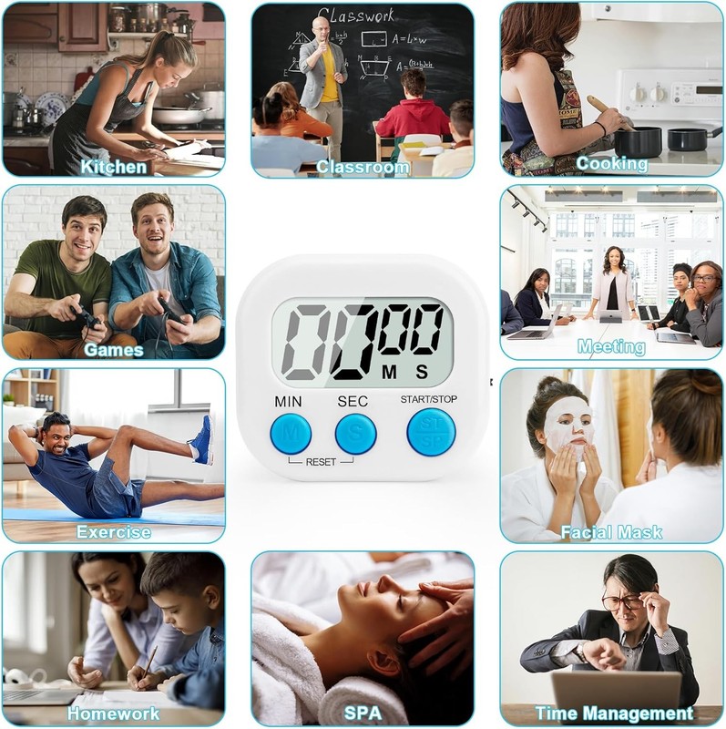 Large LCD Digital Kitchen Cooking Timer Count Down Up Clock Loud Alarm Magnetic gallery